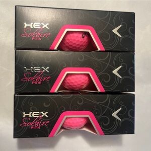 Pack of 9 call away Hex solaire pink golf balls.
